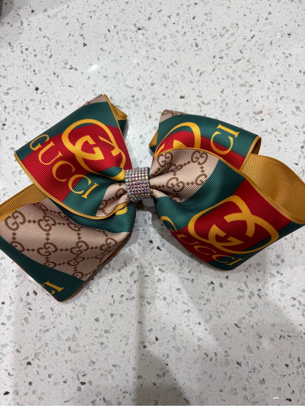 Cute fashion Green, Red & Gold Kids Hair Bow